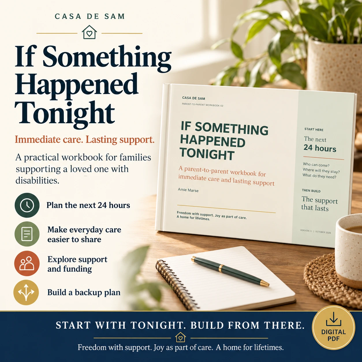 If Something Happened Tonight workbook product image with a landscape cover and four planning activities.